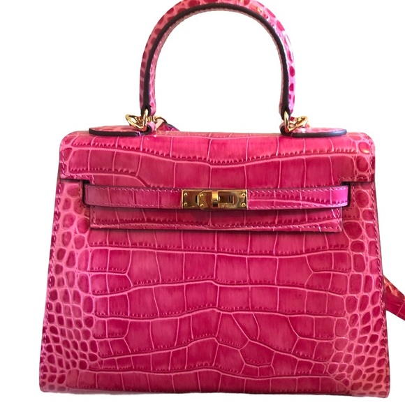 house of hello Handbags - House of Hello Pink Leather Kelly Bag 💯 Authentic